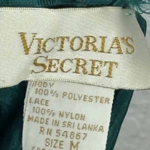 Vtg Y2k Victoria’s Secret Babydoll Silky Slip Dress Emerald Green Fairy Grunge - Picture 6 of 6